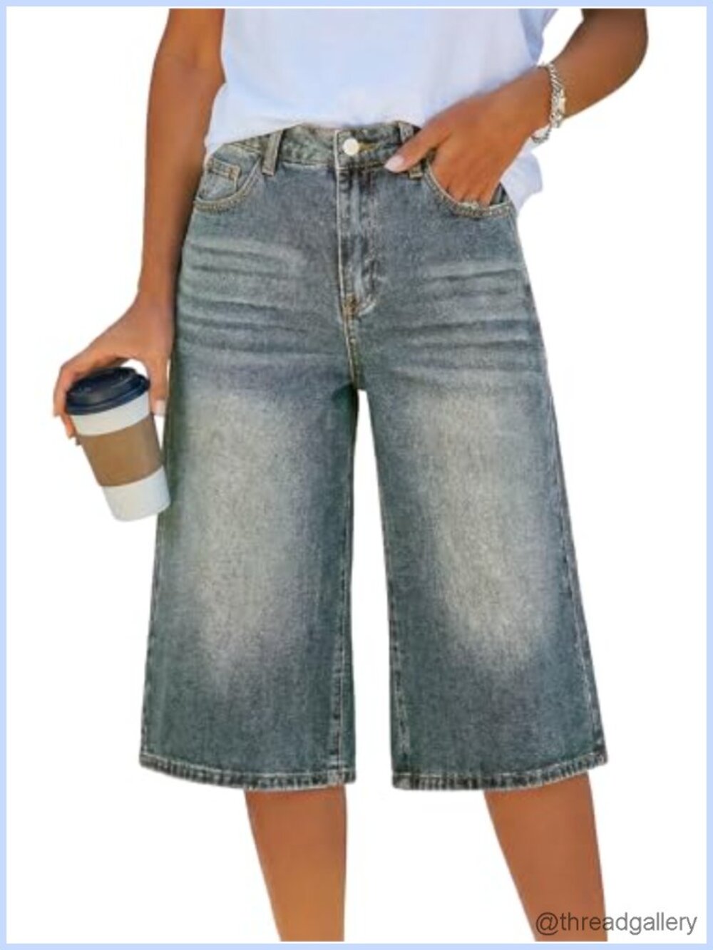 Baggy High Waisted Bermuda Jorts Y2K Denim Shorts Casual Summer Cotton Blend